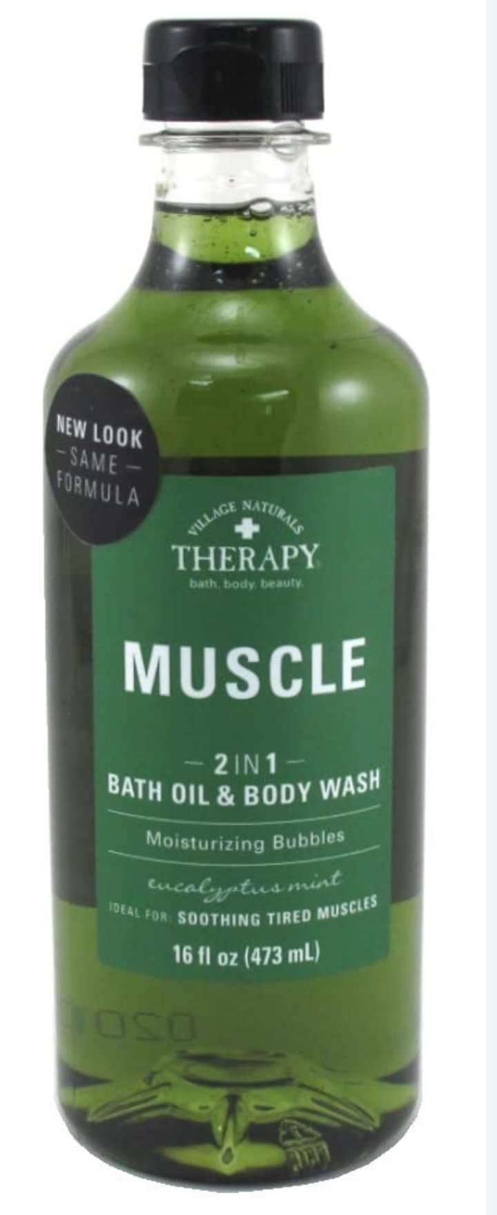 Village Naturals Therapy-Muscle-2n1 Bath Oil and Body Wash 473ml