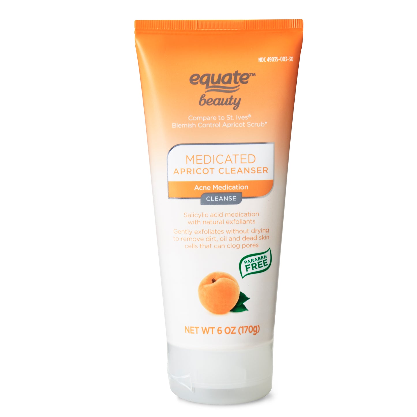 Equate Medicated Apricot Cleanser, Acne Medication 170g